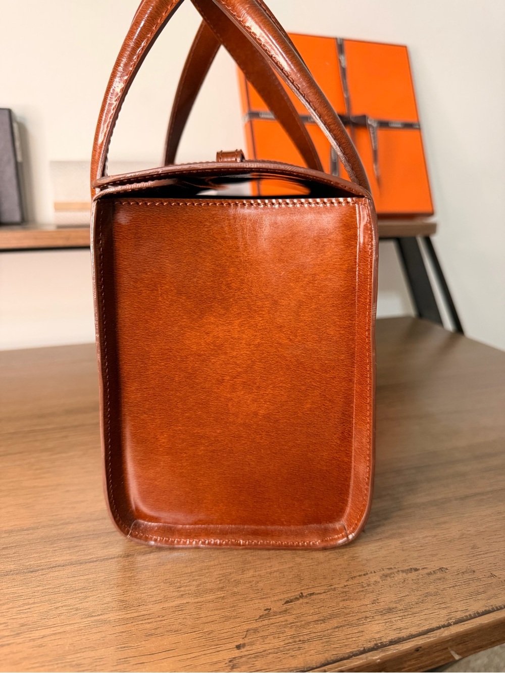 AUTHENTIC - Vintage Cartier Panthère Brown Leather Handbag - Picture 10 of 17